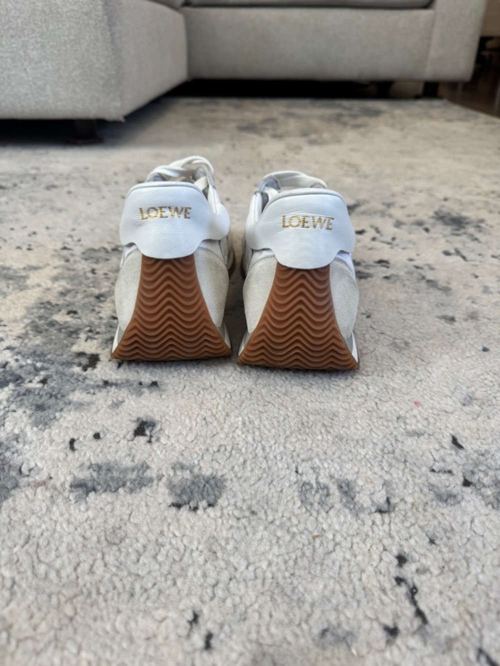 Loewe Flow Runner Suede & Leather Sneaker White - Picture 6 of 7